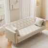 Convertible Double Folding Living Room Sofa Bed - Beige - Image 6
