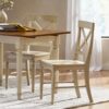 Dining Chair With X Shaped Back (Set of 2) - Antique White - Image 4