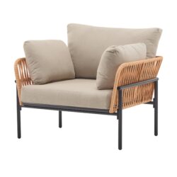 Lounge Chair With Cushions For Natural And Modern Spaces - Beige / Natural