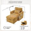 Multifunctional Lazy Sofa Recliner With Storage And Phone Bracket In Chenille For Living Room - Mustard Yellow - Image 3
