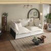 Modern Comfy Upholstered Sofa Cloud Couch, Deep Seat Couches With Multiple Large Soft Pillows, Convertible Deep Seat Chaise Longue For Living Room - Beige - Image 6