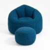 Bedding Bean Bag Sofa Chair High Pressure Foam Bean Bag Chair Adult Material With Padded Foam Padding Compressed Bean Bag With Footrest - Blue - Image 25