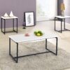 GT - 3 Piece Carbon Fiber Wrap Coffee Table And End Table (Set of 3) - White - Image 4