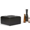 Avalon - Square Coffee Table Storage Ottoman - Tanners Brown - Image 8