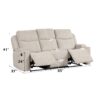 Galya - 3 Piece Living Room Set Sofa Loveseat Chair - Light Gray - Image 2