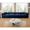 Modular Sectional Sofa With Storage Cylindrical Backrest, Armrests Deep Comfortable Seating Chenille 4 Seat - Blue - Image 8