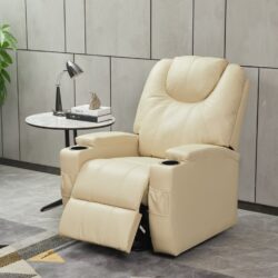 Recliner Chair Modern Recliner Sofa Recliners With Cup Holders, Remote Control - Beige