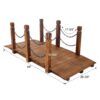 Wooden Arc Footbridge With Chain Railings For Backyard Creek Stained 5 Ft - Brown - Image 3