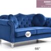Chic Transitional Upholstered Loveseat - Navy Blue - Image 5