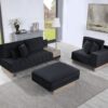 Memphis - Velvet Reversible Sectional Sofa Ottoman With Storage Compartment, Drawer, USB ports, Charging Outlets - Image 7