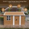 Heavy Duty Storage Shed With Windows, Lockable Door & Ventilation - Brown - Image 4