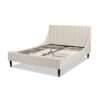 Aspen - Queen Vertical Tufted Modern Headboard Platform Bed Set - French Beige - Image 4