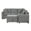 Sectional Sofa Convertible Pull Out Sofa Bed L - Shaped Sofa U - Shaped Sofa With A Movable Storage Ottoman For Living Room - Gray - Image 10