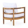 Outdoor Acacia Wood Patio Club Chair, Wood Patio Furniture, Waterproof Thick Cushion Deep Seating For Porch, Weight Capacity 400Lbs - Light Teak / White - Image 8