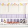 Full Size Canopy Frame Floor Bed With Fence, Guardrails - White - Image 11