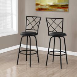 Swivel Stool Bar Height, Contemporary & Modern (Set of 2) - Black