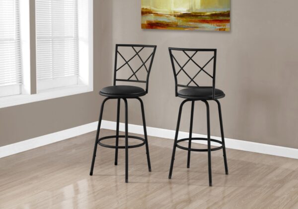 Swivel Stool Bar Height, Contemporary & Modern (Set of 2) - Black