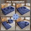 Convertible Floor Sofa Bed With Fixed Shape Frame, Loveseats Boneless Modular Sectional, For Living Room - Dark Blue - Image 9