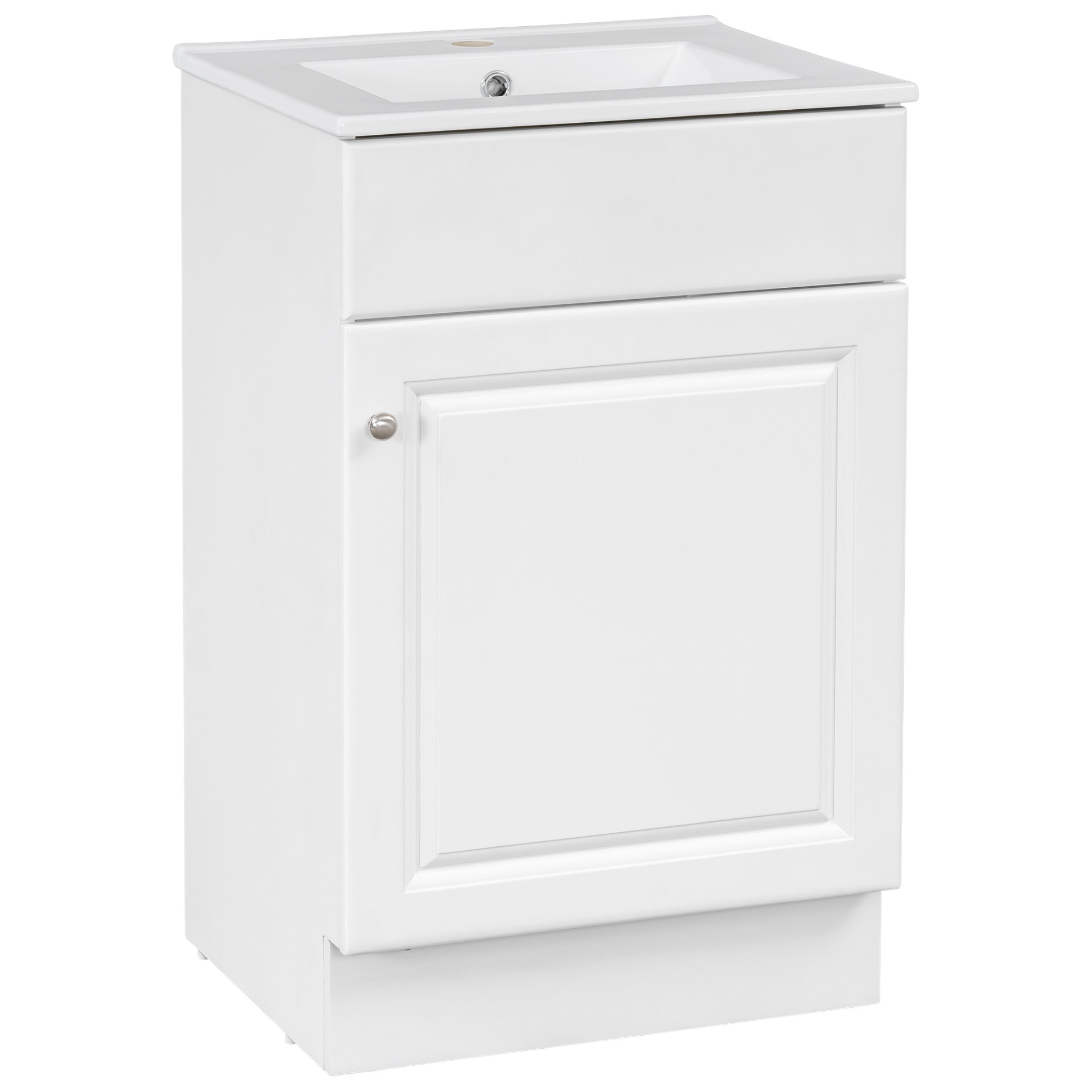 20" Bathroom Vanity With Sink, Freestanding Cabinet With Door Shelf And Adjustable Shelf, And Ceramic Construction - White - Image 16