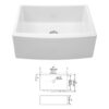 Sink 24" Apron Front Single Bowl With Arch Edge For Kitchen - White - Image 8