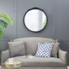Round Hand Carved Rose Antique Mirror Frame, Wall Mirror For Live Space, Bathroom, Entryway Wall Decor - Black - Image 6