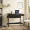 Transitional Reeded Writing Desk With Drawer - Black - Image 12