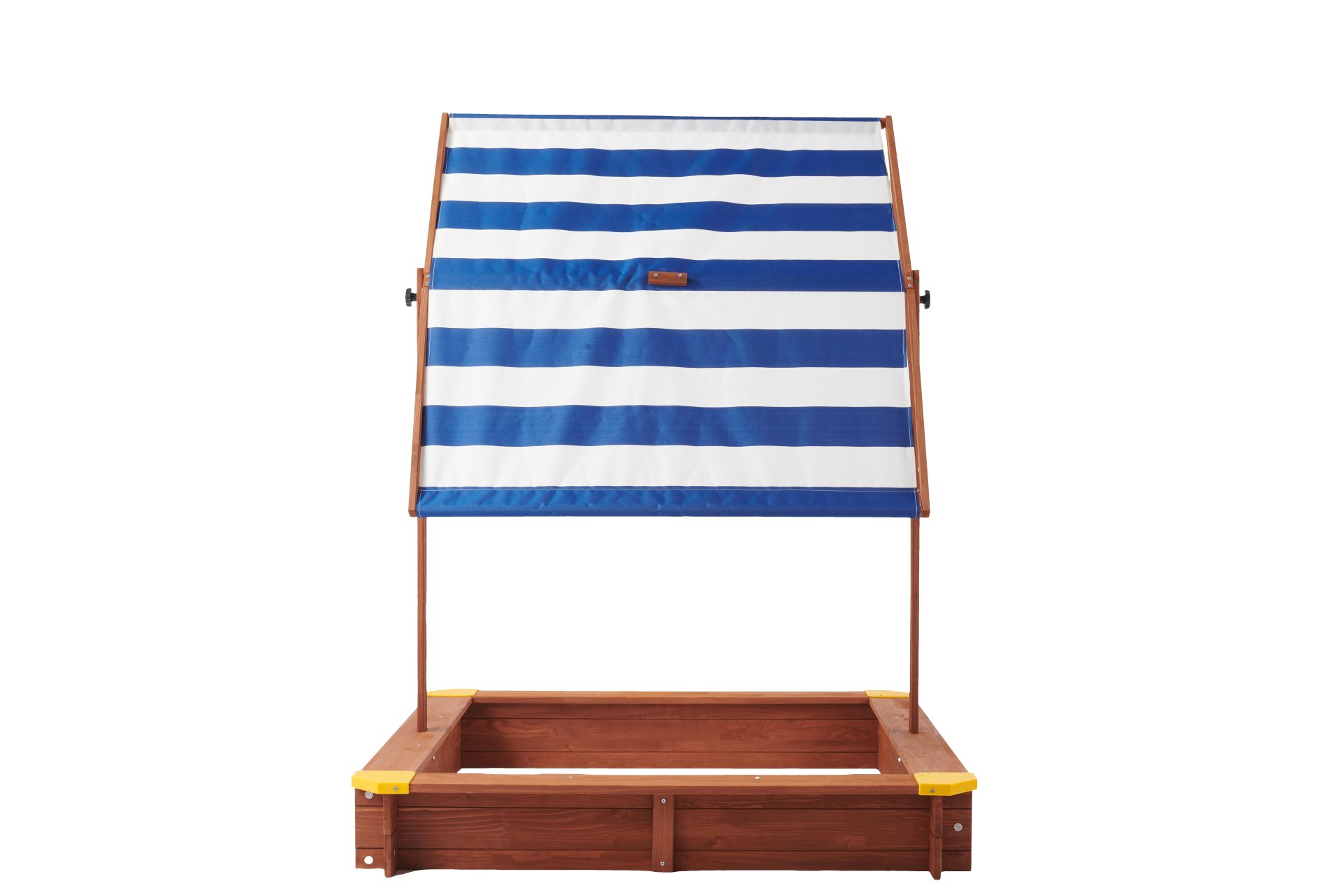 Kids Sandbox With Cover, Sand Box With Adjustable Canopy, Large Outdoor Cedar Sandpit For Backyard Play - Reddish Brown - Image 12