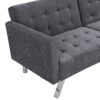 Futon Sofa Bed Convertible Folding Lounge Couch, Armrests - Dark Gray - Image 12