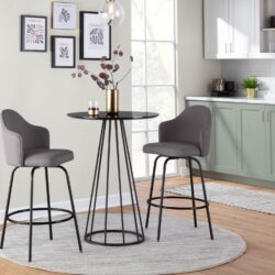 Ahoy - Contemporary Fixed Height Counter Stool (Set of 2) - Black / Gray