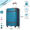 20" Luggage 1 Piece With Tsa Lock, Lightweight Suitcase Spinner Wheels, Carry On Vintage Luggage - Blue - Image 3