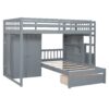 Full Over Twin Bunk Bed With Wardrobe, Drawers - Gray - Image 10