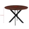 Table Mid-Century Dining Table For 4 - 6 People With Round MDF Table Top, Pedestal Dining Table, End Table Leisure Coffee Table, Cross Leg - Matte Black / Natural - Image 7