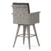 Outdoor Rattan Swivel Barstool With Water Resistant Cushion - Mixed Black / Dark Gray - Image 8