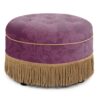 Yolanda - Round Upholstered Accent Ottoman - Purple Floral / Gold - Image 8