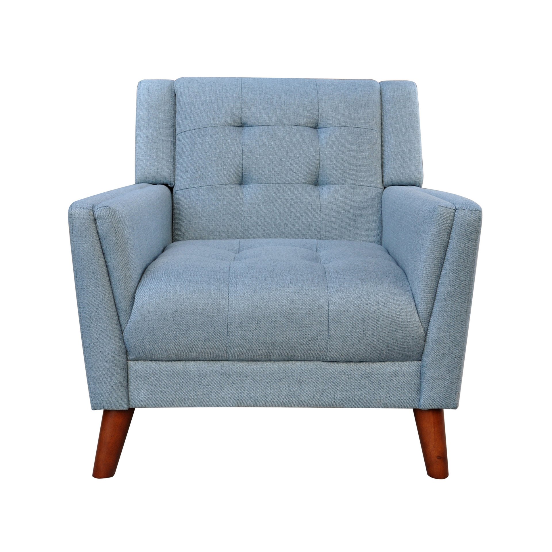 Luminaesque - Fabric Upholstered Armchair With Tufted Back - Blue - Image 4