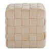 Square Braided Ottoman - Cream - Image 2
