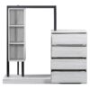 Wardrobe With 4 Drawers And 3 Shelves - White - Image 2