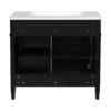 Bathroom Vanity With Top Sink, Modern Bathroom Storage Cabinet, 2 Drawers And A Tip-Out Drawer, Single Sink Bathroom Vanity - Black - Image 14