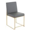 Fuji - Contemporary High Back Dining Chair (Set of 2) - Gold / Gray - Image 2