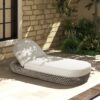Willow - Sunbrella Upholstered Patio Lounger - Wheat Beige - Image 7
