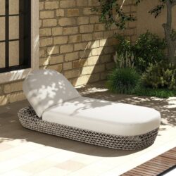Willow - Sunbrella Upholstered Patio Lounger - Wheat Beige