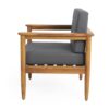 Outdoor Club Chair, Patio Chair With Teak Acacia Wood Frame - Dark Gray - Image 9