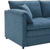 Chenille Modular Sectional Sofa, U Shaped Cloud Couch Set With Double Cushions, 6 Seat Sleeper Sofa Bed With Ottomans, Oversized Indoor Furniture - Blue - Image 9