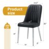 Modern Dining Chairs (Set of 4) With Backrest And Silver Metal Legs For Home And Office - Black - Image 3