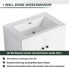 Modern Freestanding Bathroom Vanity Resin Sink With Soft Close Cabinet Doors - White - Image 9