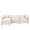 Contemporary Modular Sectional Sofa L Shaped Couch Set With Movable Ottoman Chenille - Beige - Image 12