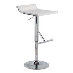 Mirage Ale - Contemporary Adjustable Bar Stool - Chrome / White Mesh