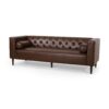 Contemporary 3 Seater Sofa With Tufted Diamond Stitch And Rolled Accent Pillows - Dark Brown - Image 4