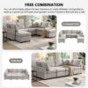 Sectional Sofa Couch Sofa Bed U-Shaped Sofa With Two Movable Ottoman And Three USB Ports For Living Room - Gray - Image 5