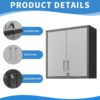Metal Wall Mounted Tool Storage Cabinet With Locking Door, Adjustable Shelf, Metal - Silver - Image 6